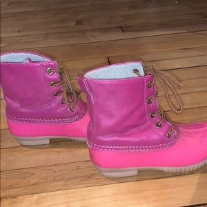 girls hot pink duck boots